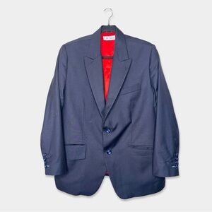 SARTORO Suit Jacket Size 48 Navy Color Red Interior Silk Blend Custom GUC